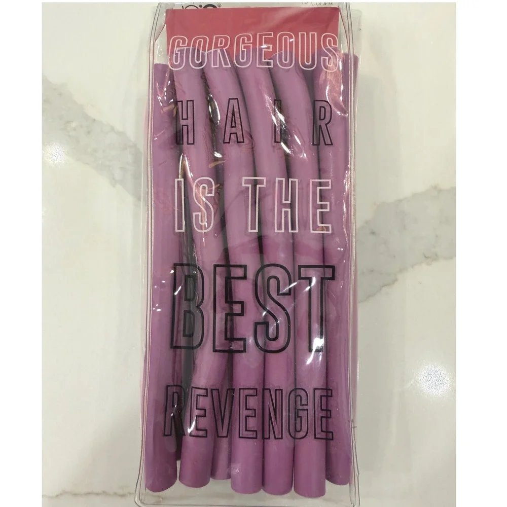 Beauty Concepts 12 Count Flexible Hair Rods Purple Heatless Foam Rollers New
